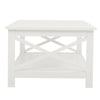 2 Tier Wooden Coffee End Side Table Modern White with Storage Shelf Living Room