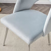 Dining Chair Thick Upholstered Kitchen Chair with Metal Legs Light Grey Set of 2