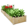 Outdoor Wooden Raised Garden Bed Natural Wood Planter Box for Vegetables