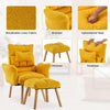 Yellow Lazy Chair with Footstool Relax Lounge Chair Accent Armchair Sofa Chair