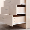 Chest Of 4 Drawers Bedroom Storage Cabinet Home Furniture High Gloss Cream&Oak