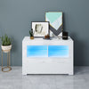 White Modern TV Stand Sideboard Cabinet With Storage 100cm High Gloss LED Light