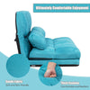 Lazy Sofa Bed Convertible Floor Couch with 6-Level Adjustable Backrest Blue