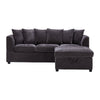 Modern L-Shaped Corner Sofa 3 Seater Armchair Couch With Storage Chaise 6 Pillow