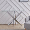 Clear Glass Top Console Table Living Room Hallway Display Side Table Chrome Legs