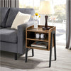 3-Tier Sofa Side End Table Stackable Bedside Table with Metal Frame for Bedroom