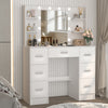 Dressing Table with LED Lights Mirror 7 Drawers Vanity Make up Desk Dresser Set