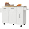 Kitchen Island Rolling Cart with Drop Leaf Top, Storage Drawers & Storage Space