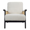 Mid-Century Modern Wooden Frame Accent Chairs Velvet Upholstered Rattan Armchair