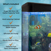 Fish Tank Aquarium Cabinet Black 300L 65 Gal LED Blue Gravel + Ornaments