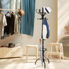 Standing Coat Rack 360°Rotating Top Tier Multifunction Coat Hanger w/12 Hooks