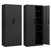 Metal Storage Cabinet with 2 Lockable Doors-Black