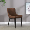 Set of 2 Faux Leather/Suede Dining Chairs Metal Legs Reception Restaurant Chair
