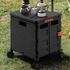 55L Folding Trolley Crate Boot Cart Mobile Shopping Camping Picnic Storage Box