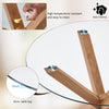 Modern Round Dining Table Metal Legs 100cm Tempered Glass Top Home Living Room