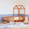 Bed Frame with Roof Wax Brown 80x200 Solid Wood Pine V8B3