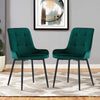 2x High Back Velvet Dining Chairs Modern Design Dining Room Chairs Metal Legs