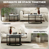 Stacking Coffee Tables Set with Marble-Effect Top Nesting Tables Side End Tables