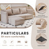 Flamaker Cord Corner Sofa Suite Set Footstool 3 Seater Grey Blue Beige Chairs