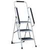 3 Step Ladder Folding Safety Stool Non Slip Tread Steel Foldable With Handrail