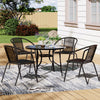 Garden Bistro Furniture Table Rattan Chairs Variable Shape with Umbrella Hole