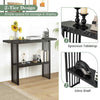 Faux Marble Sofa Table 2-tier Console Table Entryway Table-Black