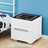 White Bedside Table 2 Drawers Cabinet Bedroom Furniture with Wireless Charging