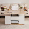 Lift Top Coffee Table With 2 Drawers Storage End Table Tea Table for Living Room