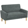 2 Seater Sofa, Velvet-Feel Upholstered Loveseat for Small Space, Grey