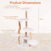 6-Tier Activity Center 168 cm Tall Solid Wood Cat Tree-White