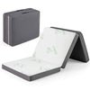 Tri Folding Foam Mattress Portable Floor Foam Mattress Topper w/ Bamboo Fiber