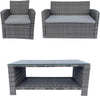 Rattan Garden Furniture 4 Seater Sofa Set Grey Outdoor Patio Lounge Coffee Table