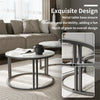 2Pcs Nesting Table Coffee Table Set Aluminium Centre Table Living Room Furniture
