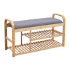 Hallway Shoe Storage Bench with Padded Seat Cushion Wood Shoe Rack Shoe Cabinet