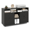 File Cabinet Mobile Lateral Filing Storage Organizer with Lock-Black