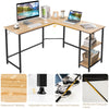 L-Shaped Corner Computer Desk Industrial PC Table Large Workstation with Storage
