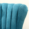 Tiffany Blue Linen Armchair Wing Back Cocktail Accent Chair with Footstool Sofa