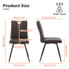 2Pcs Dining Chairs Velvet / Faux Leather Seat Metal Legs Dining room Chair