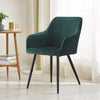 2 Pcs Dining Chairs Velvet/PU Cushion Backrest Seats Reception Armchairs Kitchen
