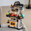 Kids Play Kitchen Pretend Kitchen Toy Set Cooking Role Gift w/Lights Sounds Gift