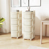 Mobile Narrow Storage Cabinet on Wheels w/Handle-White
