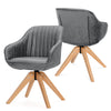 Modern Swivel Accent Chair Set of 2 Ergonomic Armchairs Home Writing Desk Chairs