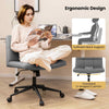 Armless Swivel Task Chair Vanity Chair Cross Legged Office Chair-Grey