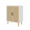 Wood Sideboard Buffet Storage Cabinet Cupboard with 2 Doors Rattan Decorating UK