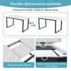 White Marble Effect Extendable 140 - 180 cm Dining Table with Black Metal Legs