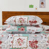 Flowers Patchwork Bedspread Quilted Coverlet Set Bedding Pillowcase Double Size