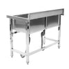 Commercial Stainless Steel Warewashing Sink Double Bowl Catering Wash Table Sink