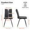2Pcs Dining Chairs Velvet / Faux Leather Seat Metal Legs Dining room Chair