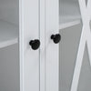 Large 3 Glass Door Storage Cabinet Sideboard Console Table Kitchen Cupboard Unit