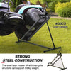 Folding lift for lawn mowers with adjustable height Stand with hand crank Black